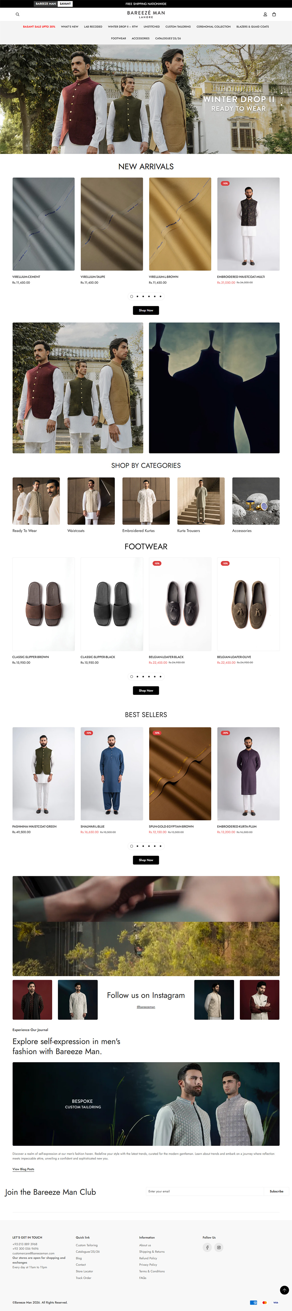 Bareeze Man Store Snapshot