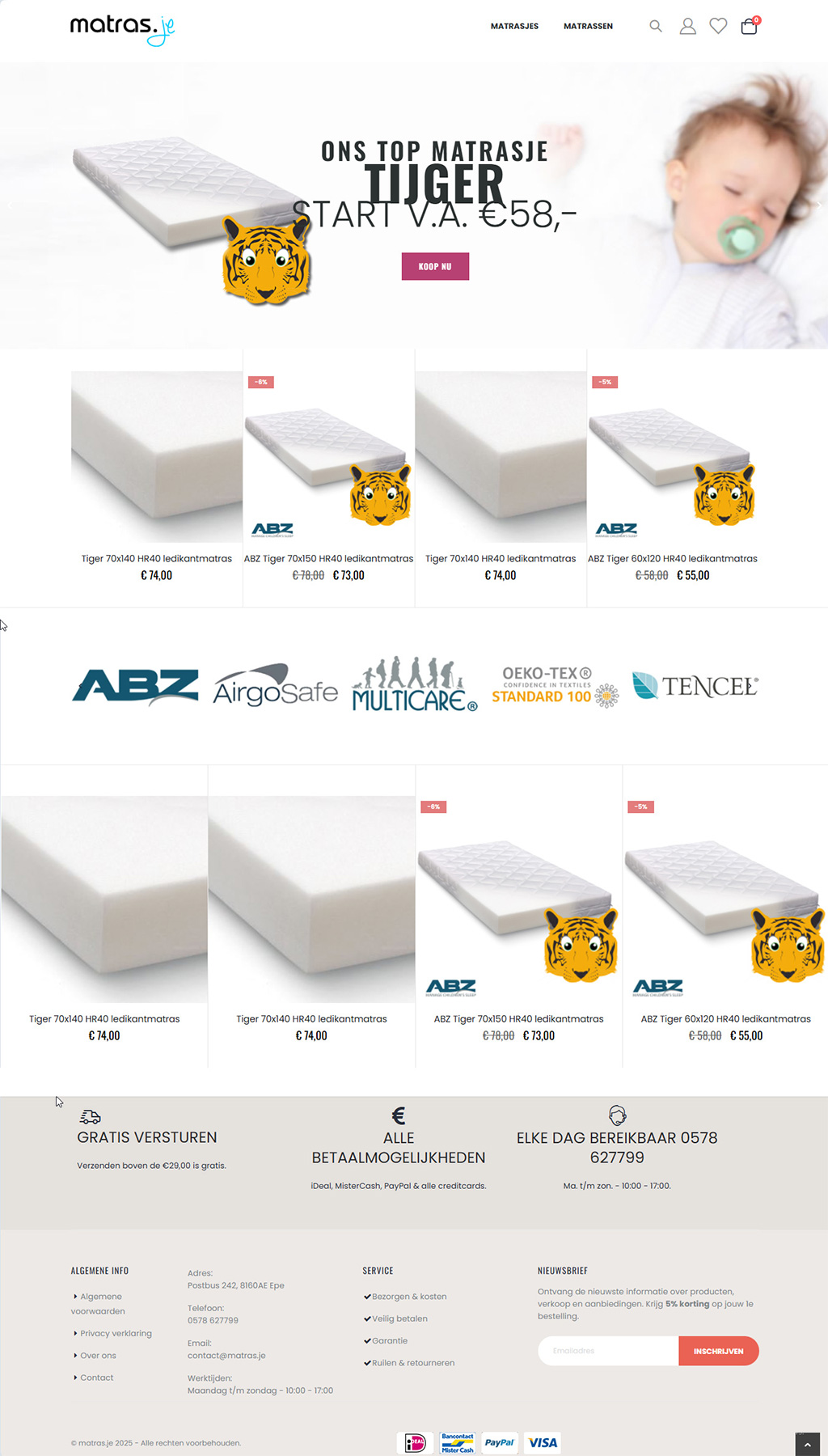 Matrasje Store Snapshot